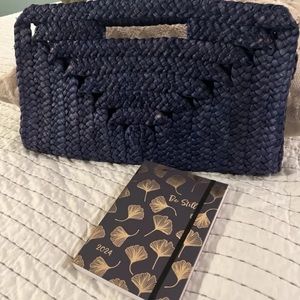 Straw clutch purse purple, one of a kind and 2024 planner